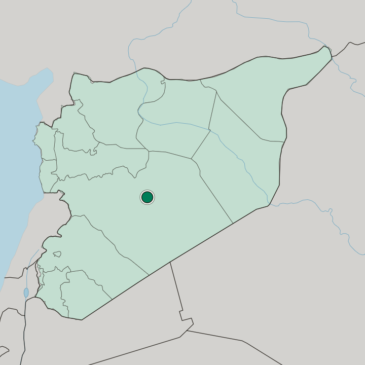 Map showing Tadmur — In Syria