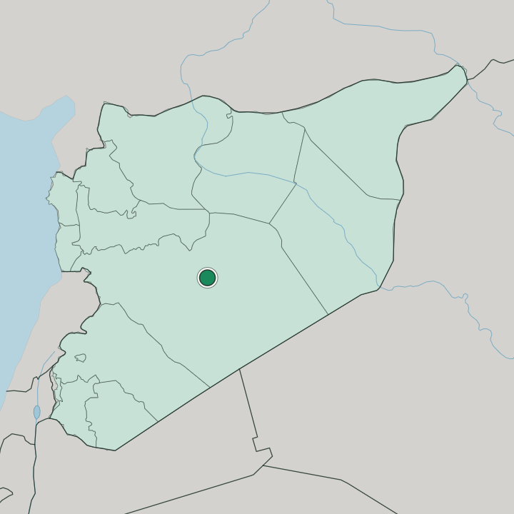 Map showing Tadmur — In Syria
