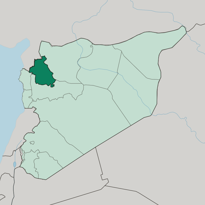 Map showing Idlib Governorate — In Syria