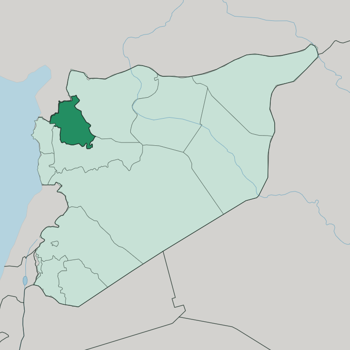 Map showing Idlib Governorate — In Syria