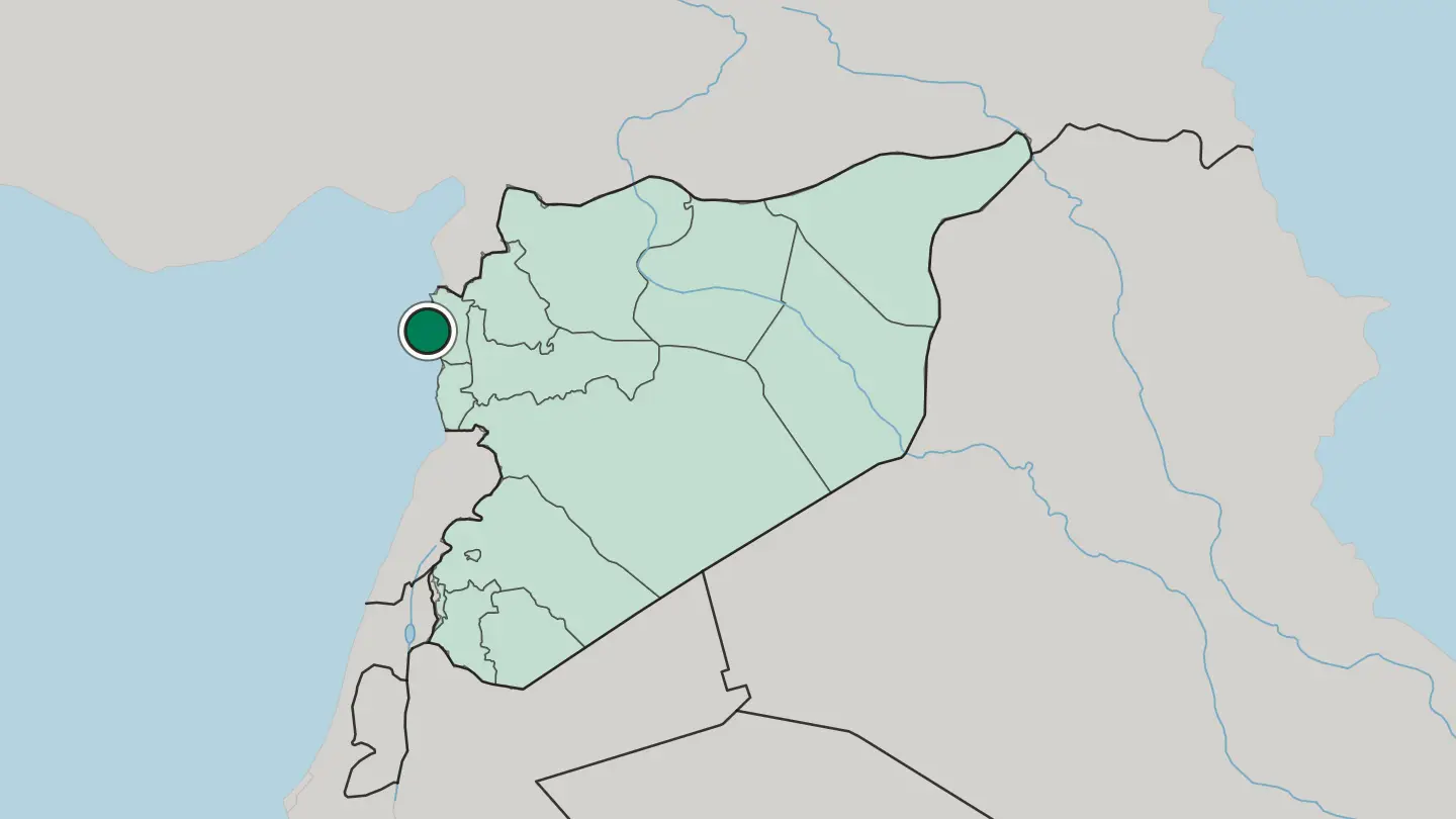 Map of Latakia in Syria