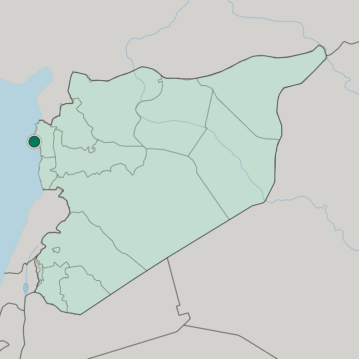 Map showing Latakia — In Syria