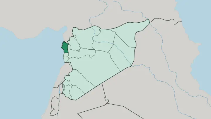 Map of Latakia Governorate in Syria