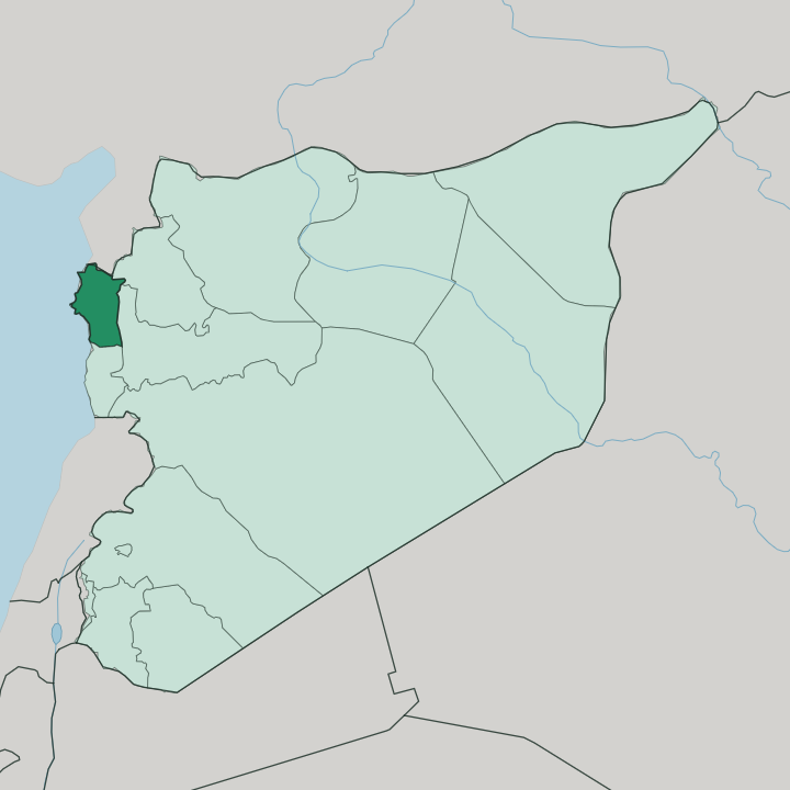 Map showing Latakia Governorate — In Syria