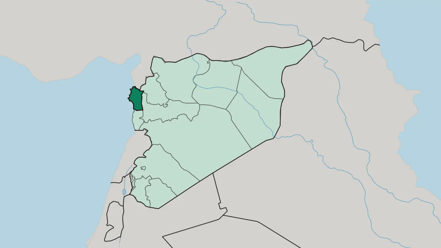 Map of Latakia Governorate in Syria
