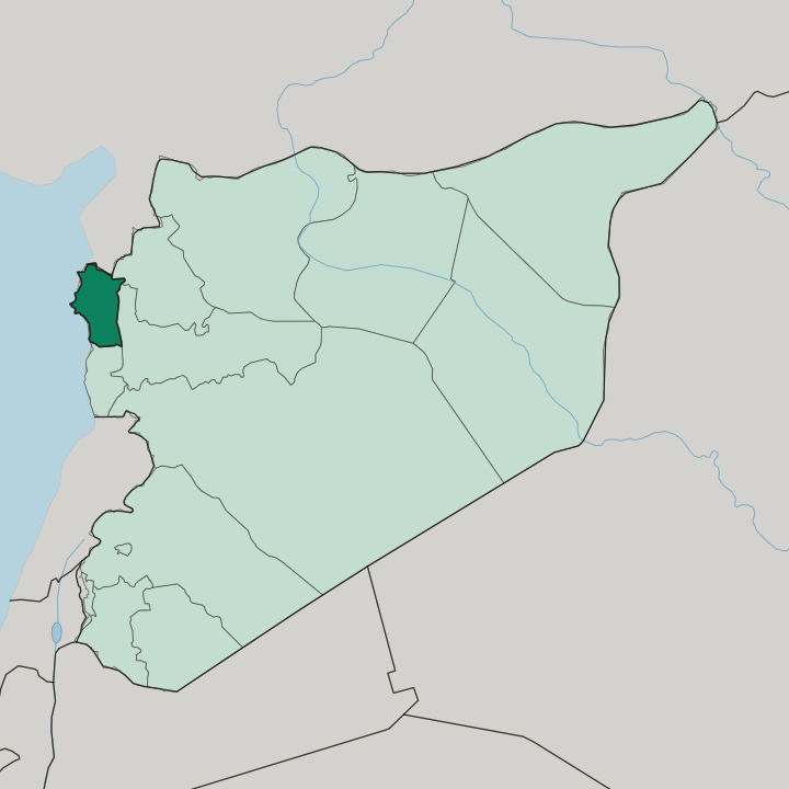 Map showing Latakia Governorate — In Syria