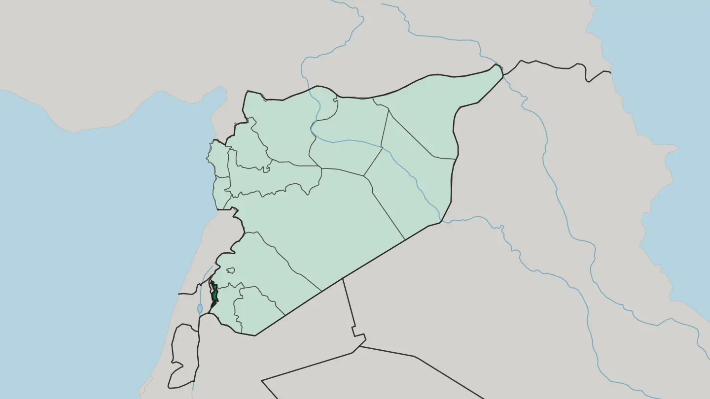 Map of Quneitra Governorate in Syria