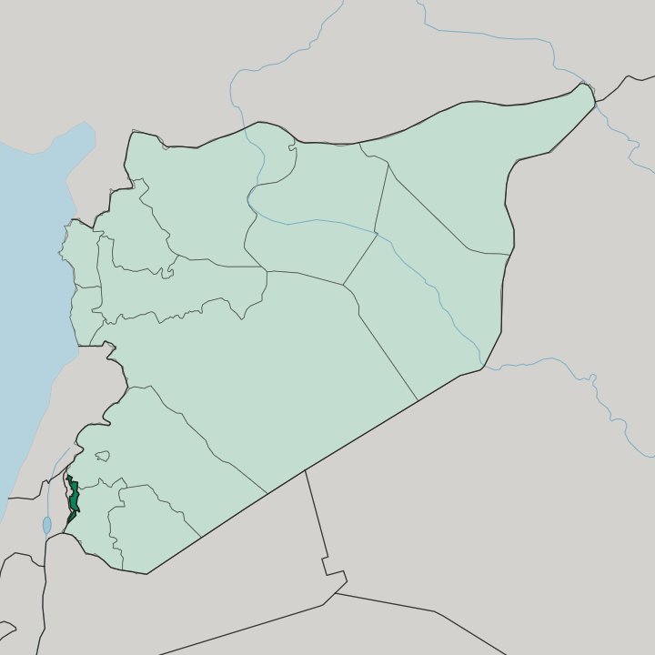 Map showing Quneitra Governorate — In Syria