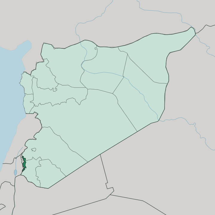 Map showing Quneitra Governorate — In Syria