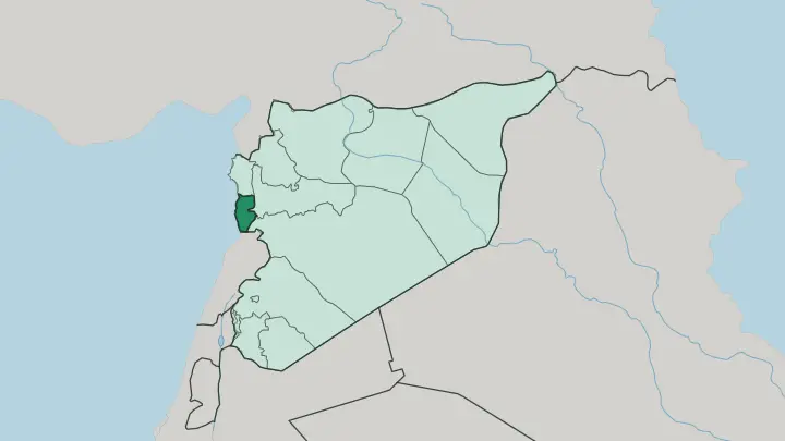 Map of Tartus Governorate in Syria