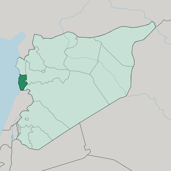 Map showing Tartus Governorate — In Syria
