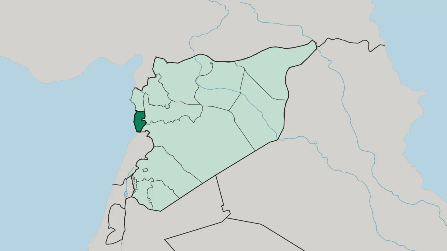 Map of Tartus Governorate in Syria