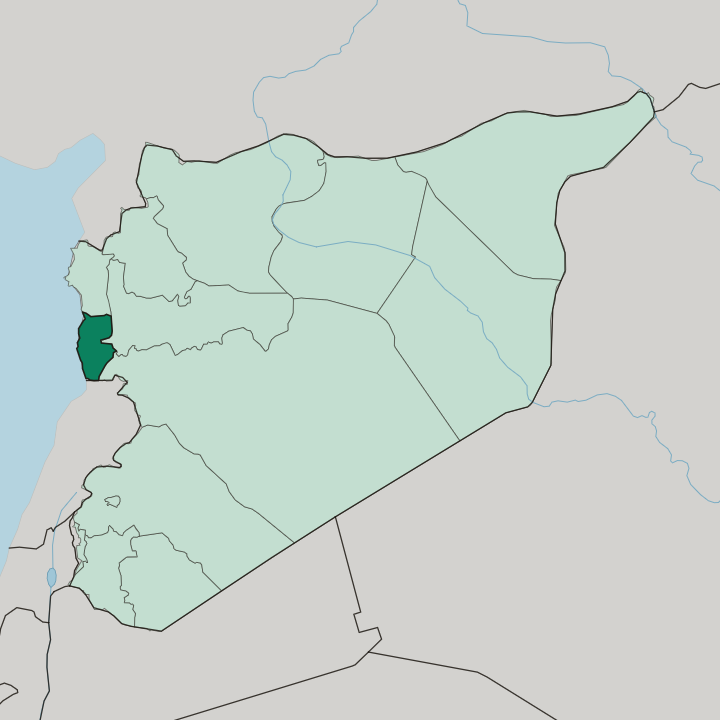 Map showing Tartus Governorate — In Syria