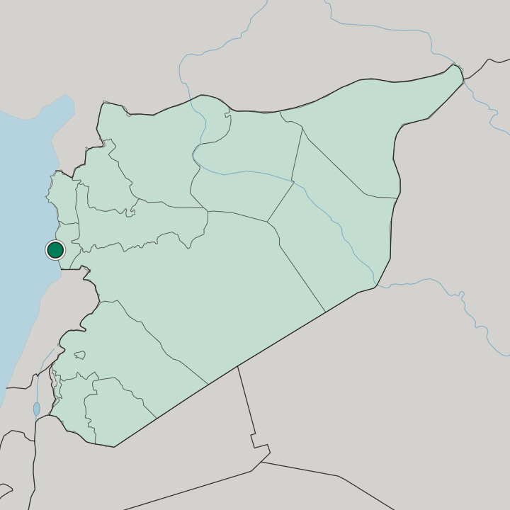 Map showing Ţarţūs — In Syria