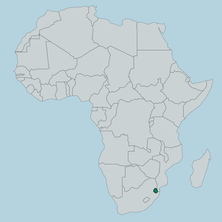 Map showing Eswatini — In Africa