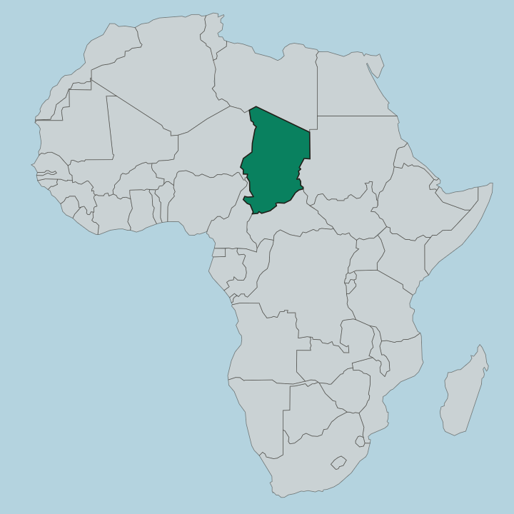 Map showing Chad — In Africa