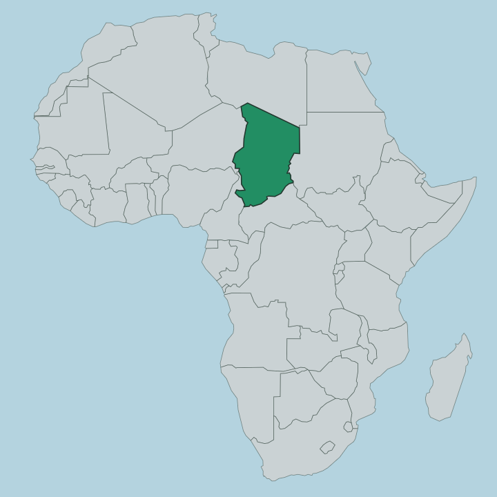 Map showing Chad — In Africa