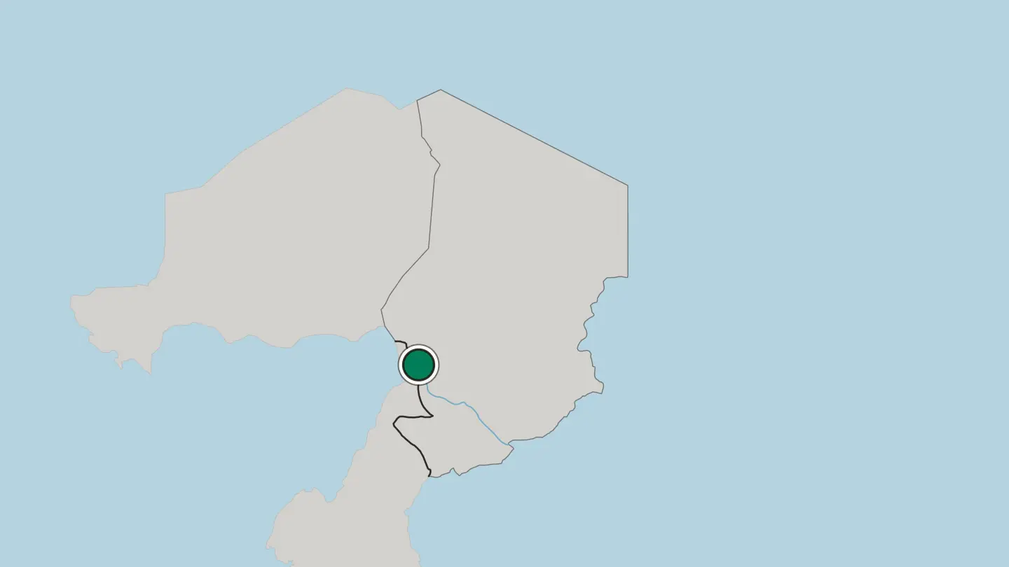 Map of N'Djamena in Chad