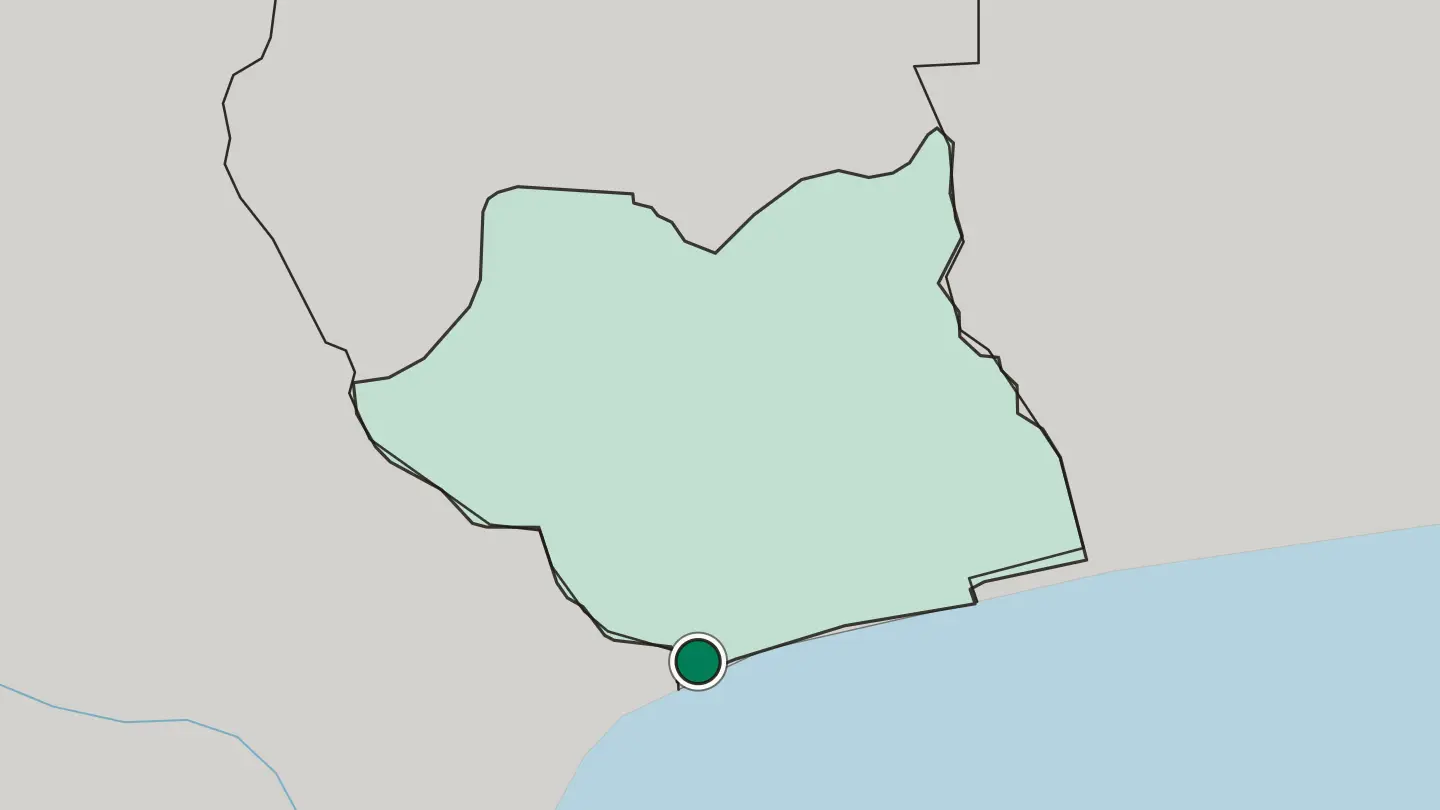 Map of Lomé in Togo