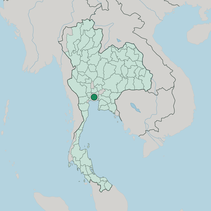 Map showing Bangkok — In Thailand
