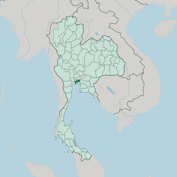 Map showing Bangkok — In Thailand