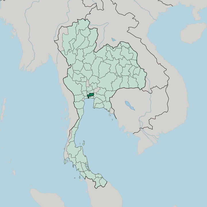 Map showing Bangkok — In Thailand