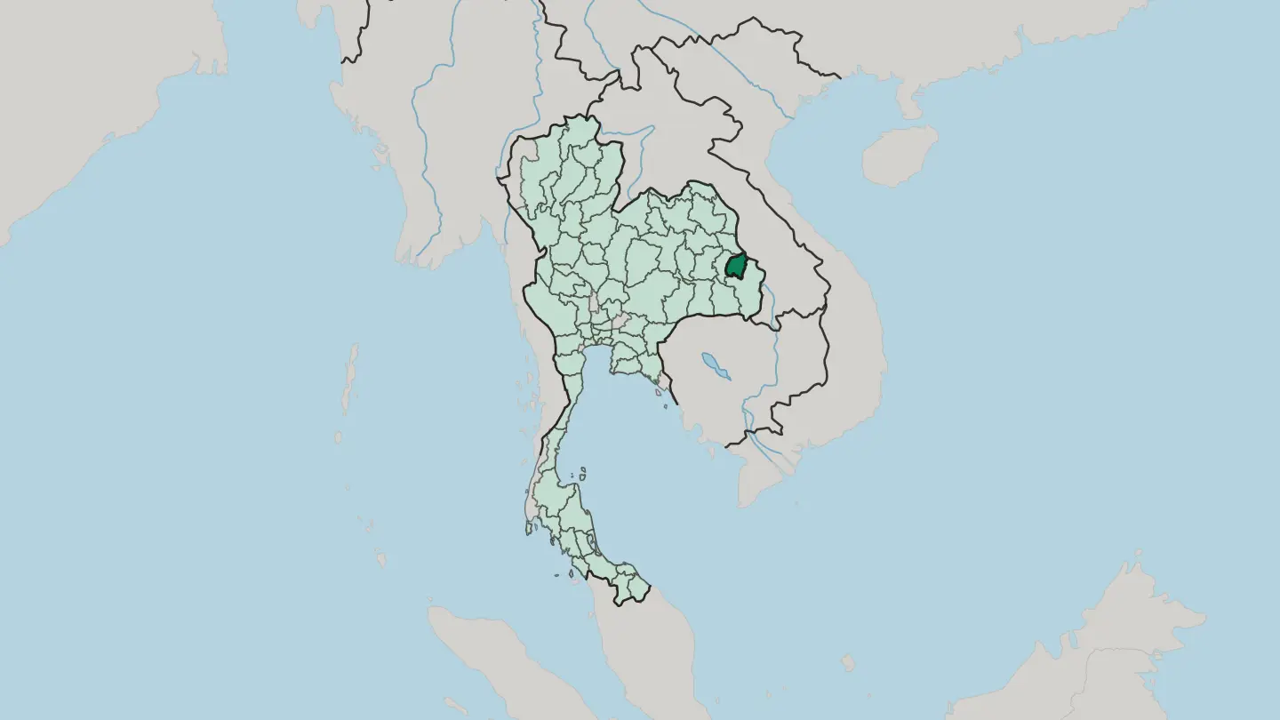Map of Changwat Amnat Charoen in Thailand