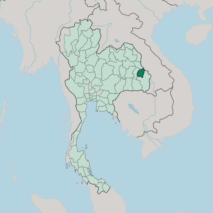 Map showing Changwat Amnat Charoen — In Thailand