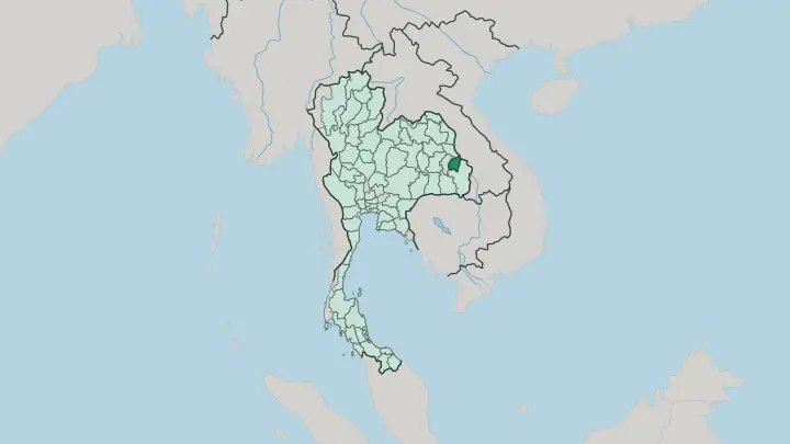 Map of Changwat Amnat Charoen in Thailand