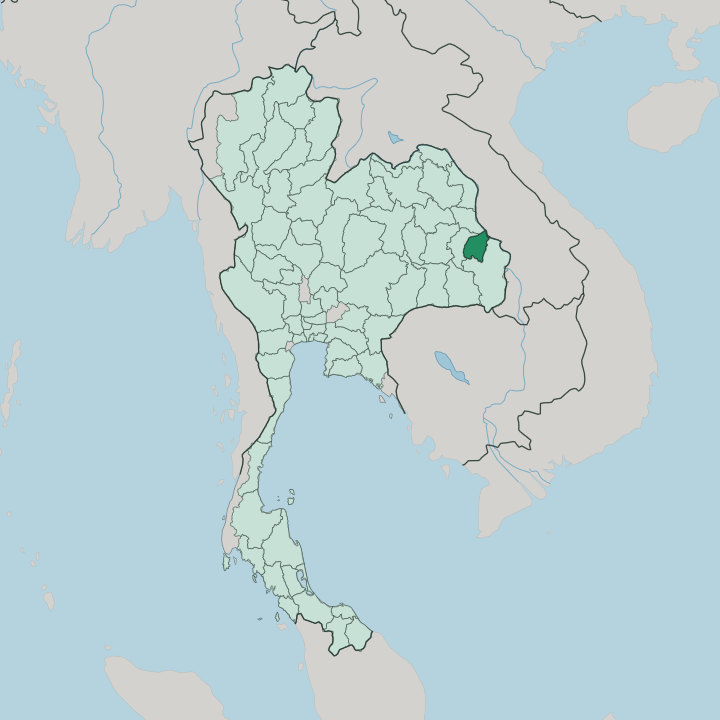 Map showing Changwat Amnat Charoen — In Thailand
