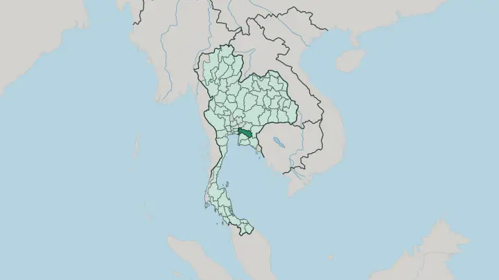 Map of Changwat Chachoengsao in Thailand