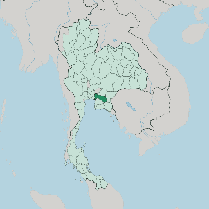 Map showing Changwat Chachoengsao — In Thailand