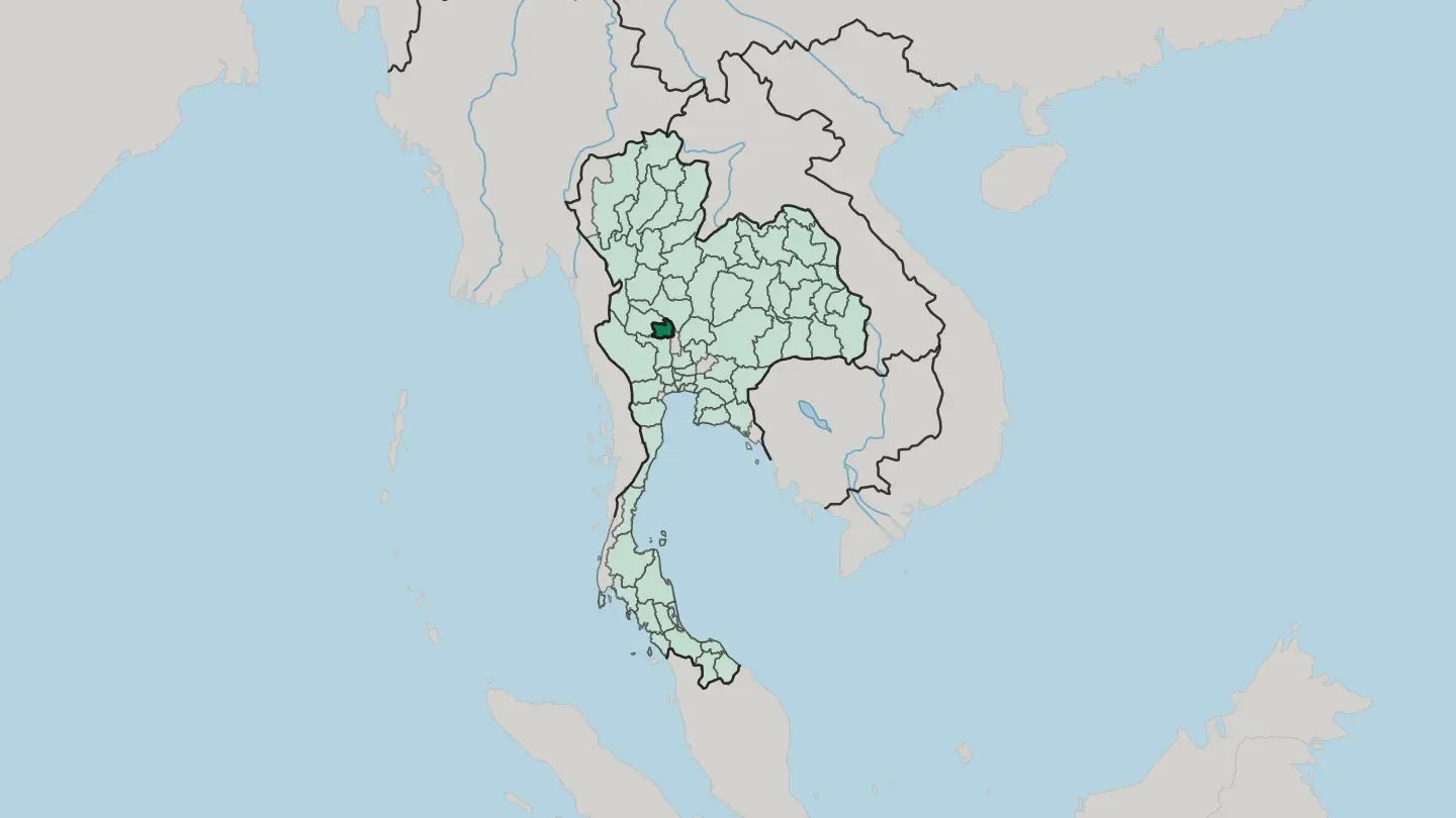 Map of Changwat Chai Nat in Thailand