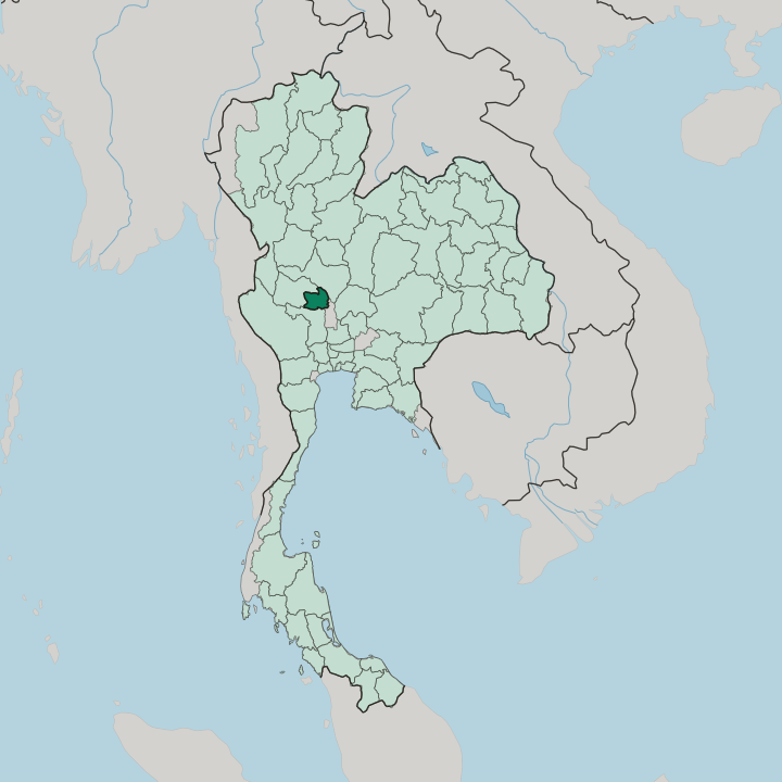 Map showing Changwat Chai Nat — In Thailand