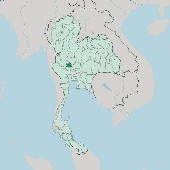 Map showing Changwat Chai Nat — In Thailand