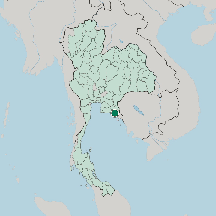 Map showing Chanthaburi — In Thailand