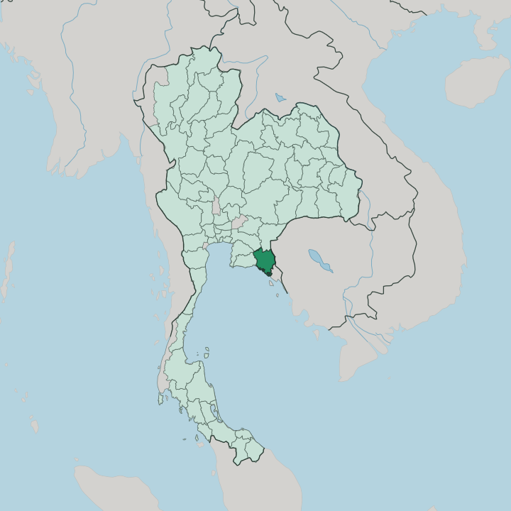 Map showing Changwat Chanthaburi — In Thailand