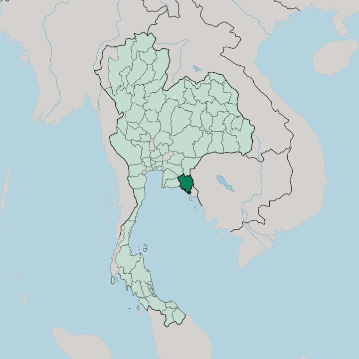 Map showing Changwat Chanthaburi — In Thailand