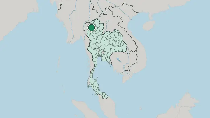 Map of Chiang Mai in Thailand