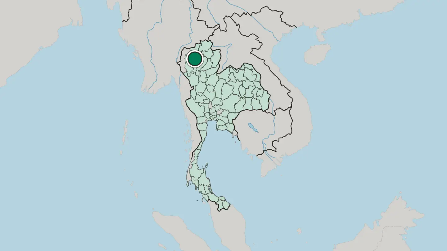 Map of Chiang Mai in Thailand