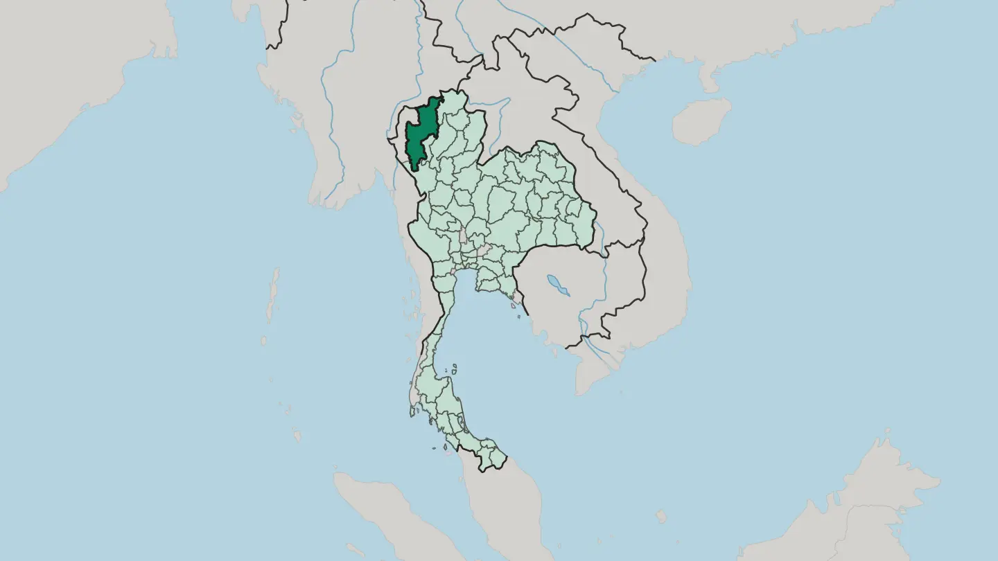Map of Changwat Chiang Mai in Thailand