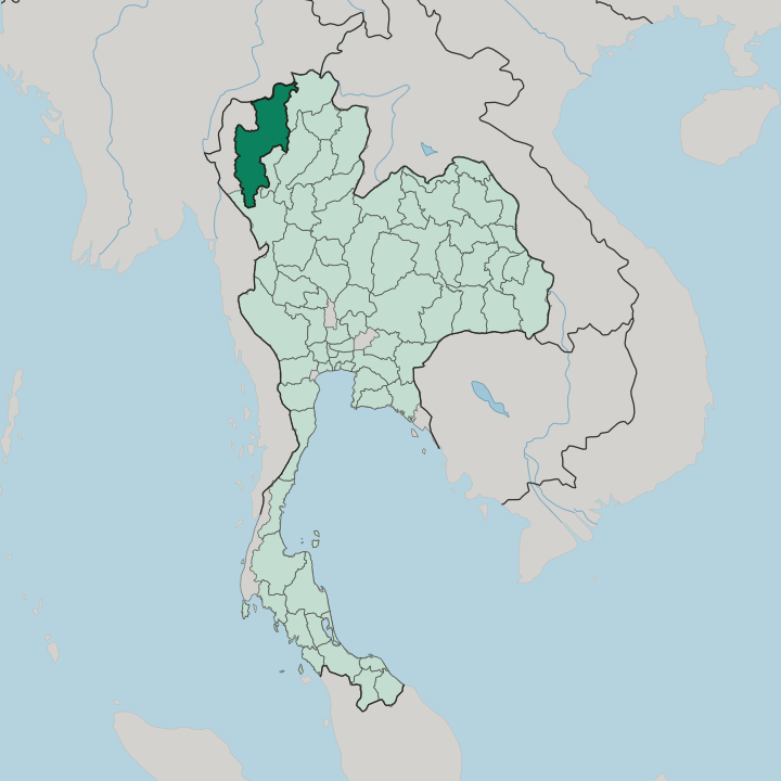 Map showing Changwat Chiang Mai — In Thailand