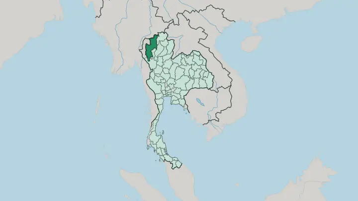 Map of Changwat Chiang Mai in Thailand