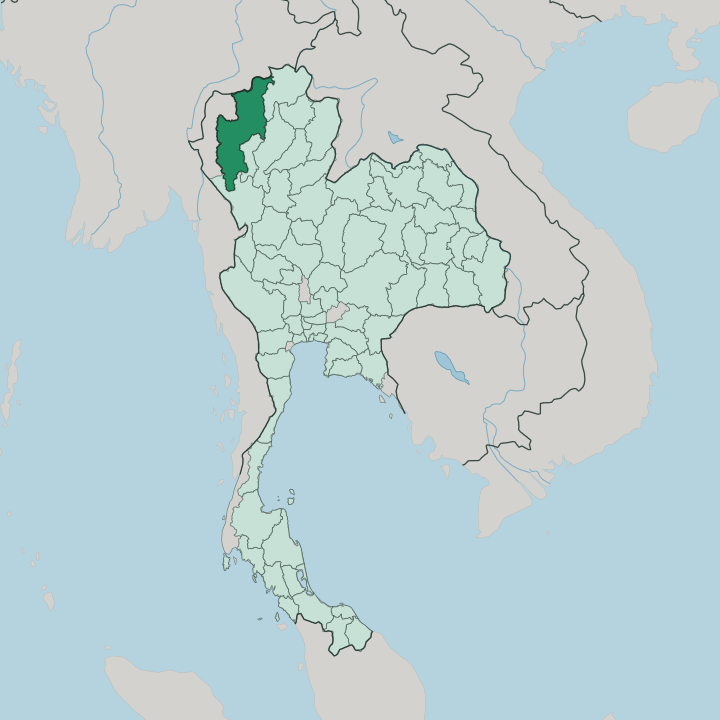 Map showing Changwat Chiang Mai — In Thailand