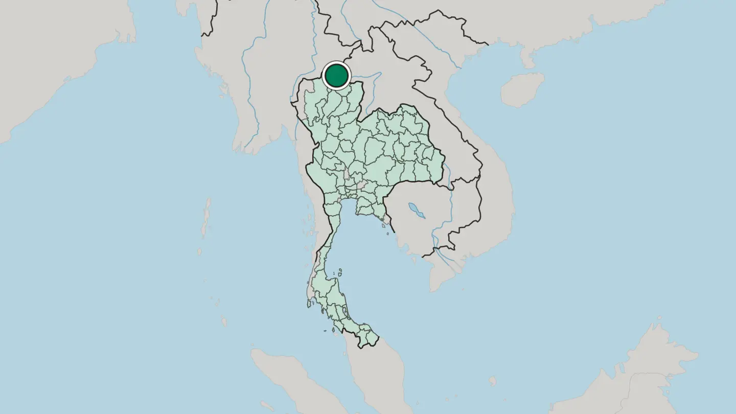 Map of Chiang Rai in Thailand