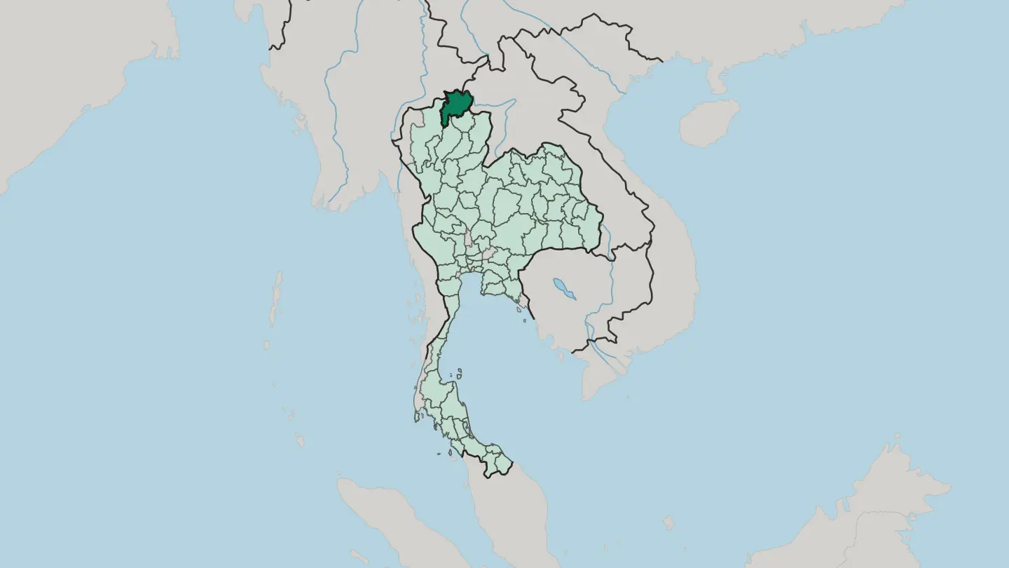 Map of Changwat Chiang Rai in Thailand