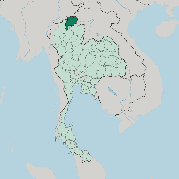 Map showing Changwat Chiang Rai — In Thailand