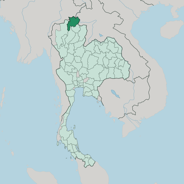 Map showing Changwat Chiang Rai — In Thailand