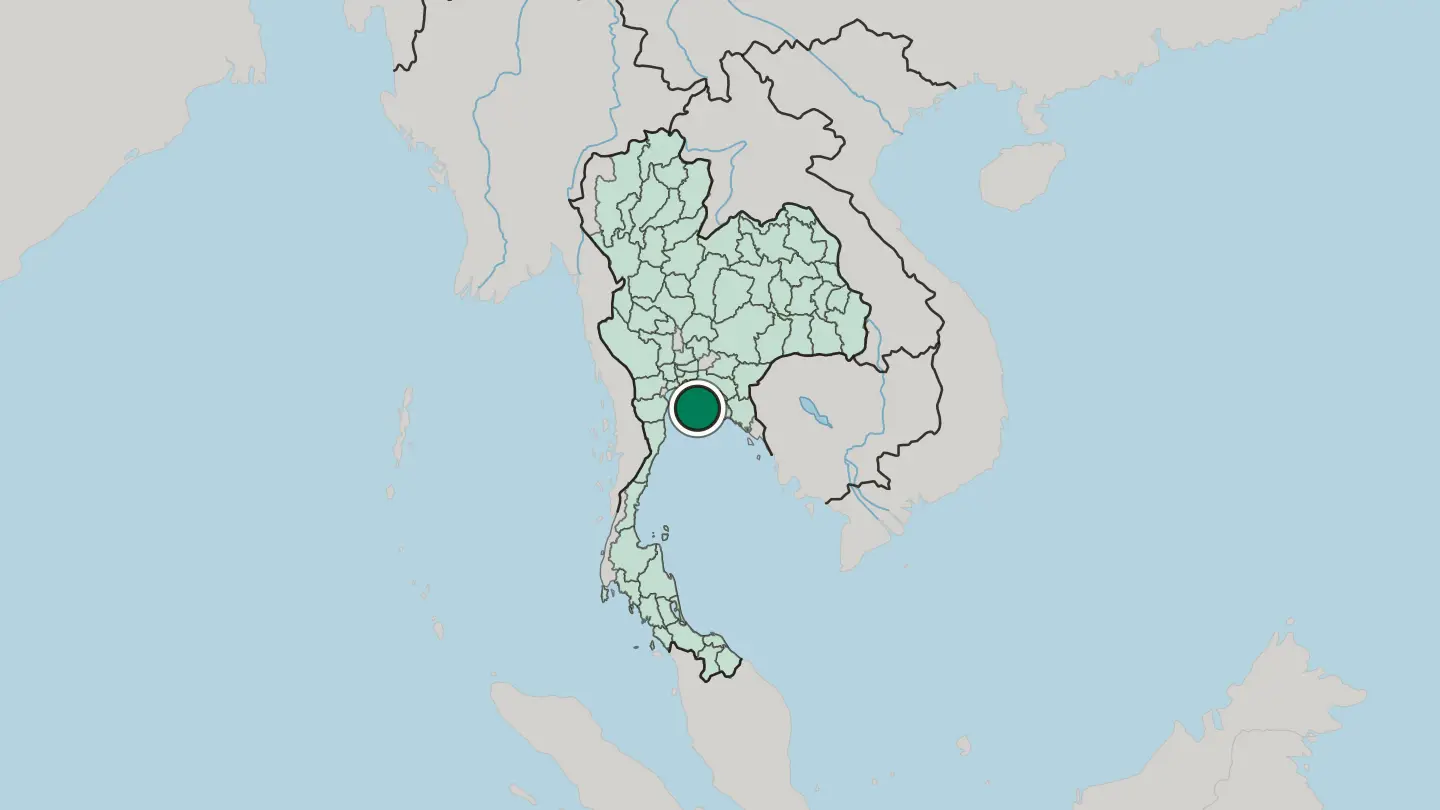 Map of Pattaya in Thailand