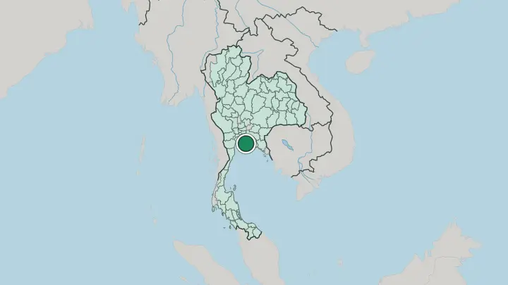 Map of Pattaya in Thailand